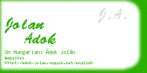 jolan adok business card